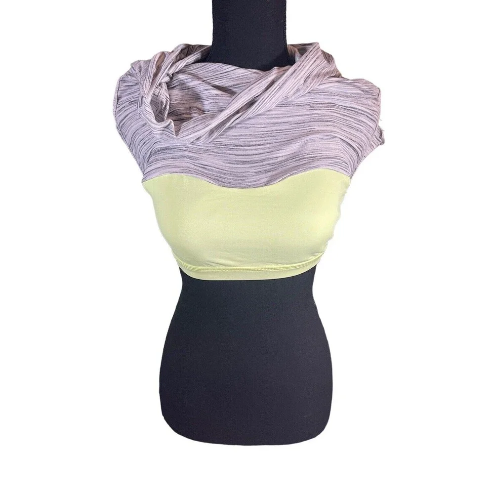 Lululemon Slay The Studio 2-In-1‎ Tank Women's Size 4 Gray Lime Green Strappy
